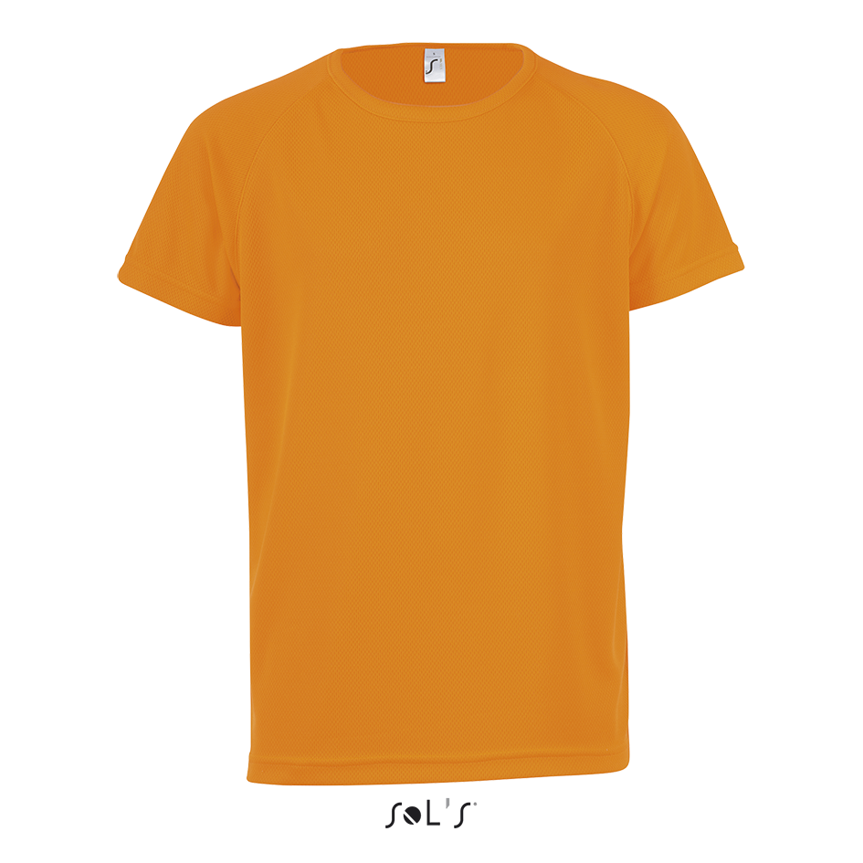 Детская спортивная футболка, оранжевый неон, SOL S SPORTY KIDS от 6 до 12 лет - фото 2 - id-p1702916868