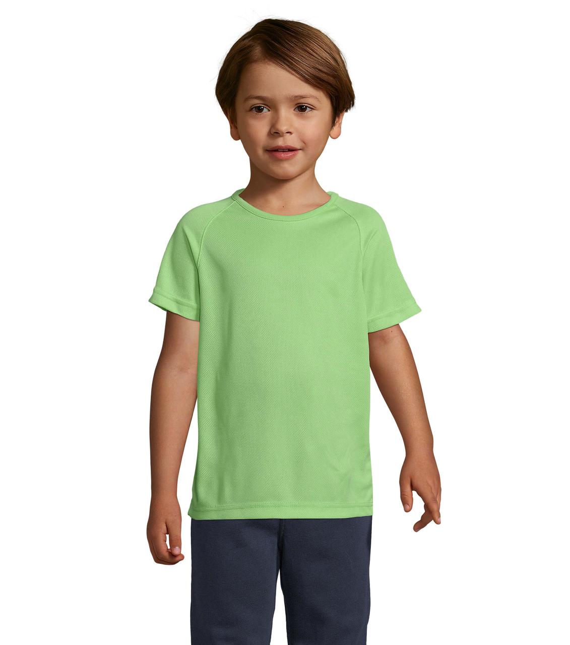 Дитяча спортивна футболка, зелене яблуко, SOL’S SPORTY KIDS від 6 до 12 років