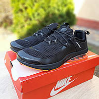 Nike Air Presto мужские летние черные кроссовки на шнурках. Весенние мужские на сетке кроссы