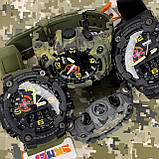 Тактичний водонепроникний багатофункціональний годинник Patriot 002CMGYSU ЗСУ Сірий камуфляж + Коробка, фото 10