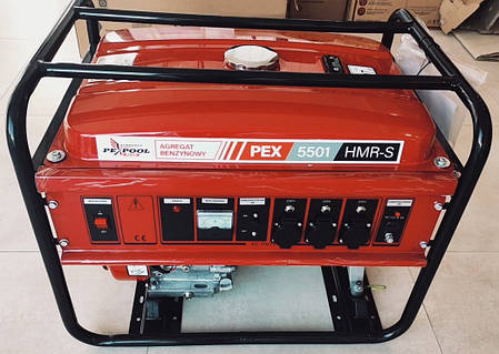 Бензиновий електрогенератор PEX-POOL PEX 5501 HMR-S 5,0 кВт 230 В.(Польща), фото 1