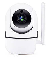 Поворотная IP камера видеонаблюдения UKC Y13G Беспроводная с распознаванием лиц WiFi microSD 1mp Белая