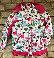 1, Теплая зимняя курточка в сердечко утепленная флисом Pink Platinum Размер 6 лет