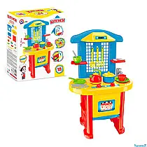 Гр Кухня №3 2124 (3) "Technok Toys", пательня, каструля, 2 тарілки, 2 чашки, столове приладдя, чайник, в коробці