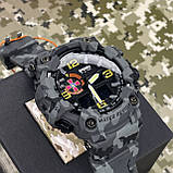 Тактичний водонепроникний багатофункціональний годинник Patriot 002CMGYSU ЗСУ Сірий камуфляж + Коробка, фото 4