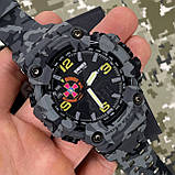 Тактичний водонепроникний багатофункціональний годинник Patriot 002CMGYSU ЗСУ Сірий камуфляж + Коробка, фото 6