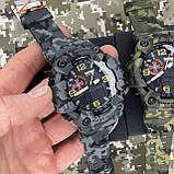 Тактичний водонепроникний багатофункціональний годинник Patriot 002CMGYSU ЗСУ Сірий камуфляж + Коробка, фото 2