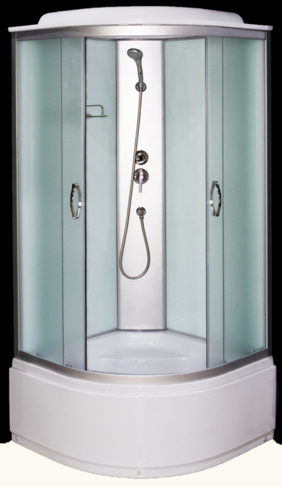 Душовий гідробокс 90*90*210 см переднє скло matt, заднє скло white, глибокий піддон