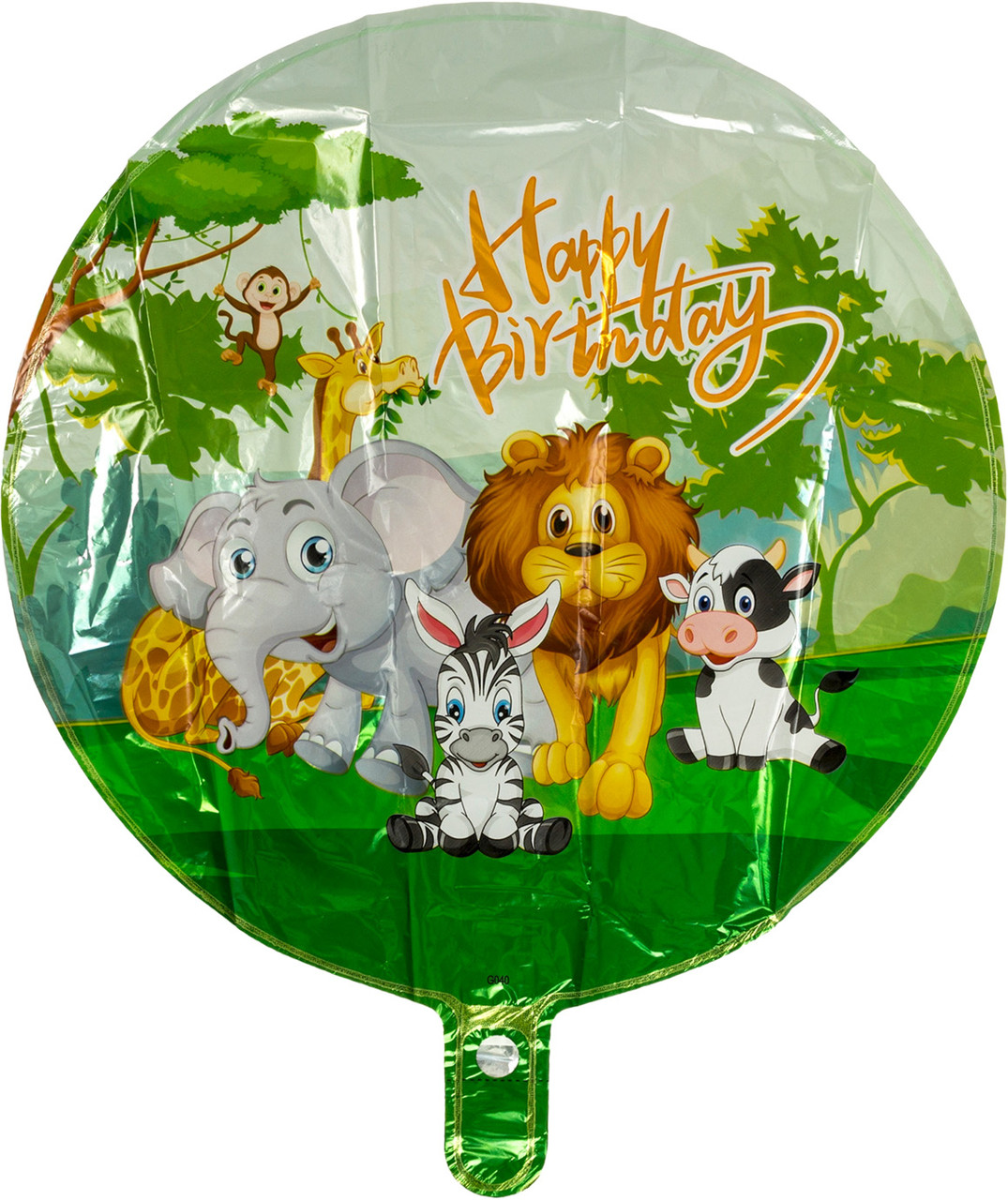 Кулька повітр. фольгована круг. "Happy Birthday" Тварини №G040(50)