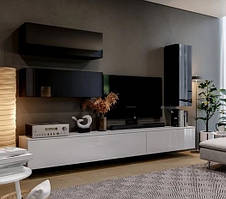 Вітальня BOX-TV3 Глянець Білий / Глянець Чорний ТМ Міро-Марк