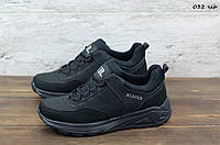 Blauer мужские демисезонные черные кроссовки на шнурках. Весенние мужские кожаные кроссы 43
