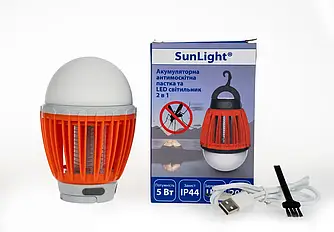 Світильник 2 в 1 LED SunLight MK-001 (тримає до 8 годин) на акумуляторі, ліхтар у намет, знищувач комах, вологозахист