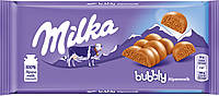 Шоколад молочный пористый Milka Bubbly, 90 г, Швейцария, молочный без добавок