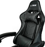Ігрове крісло Extreme BLACK спортивний стілець Крісло спортивне Крісло спортивне геймерське з 2подушками, фото 4
