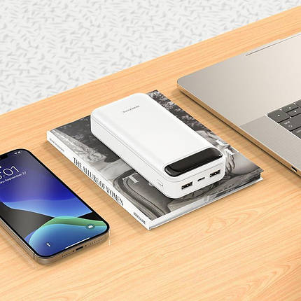 Зовнішній акумулятор Power Bank BOROFONE BJ14A Freeway 20000 mAh, white, фото 3