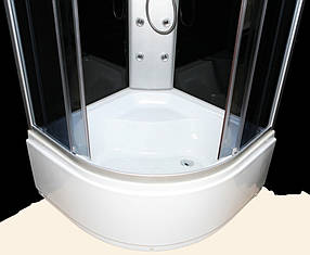 Душовий гідробокс 90*90*210 см переднє скло gray, заднє скло black, глибокий піддон, фото 3