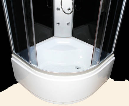 Душовий гідробокс 90*90*210 см переднє скло gray, заднє скло black, глибокий піддон, фото 2