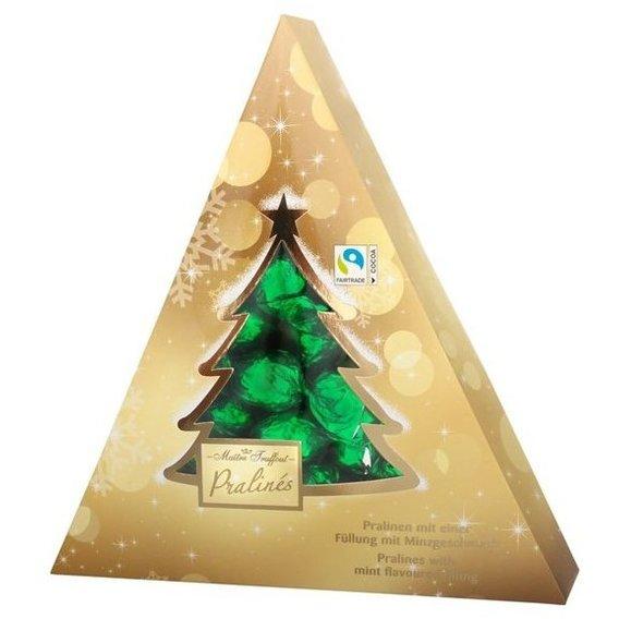 Цукерки шоколадні набори в коробці (ялинка) з праліне м'ятною начинкою Maitre Truffout Pralines, 148 г, Австрія,, фото 1
