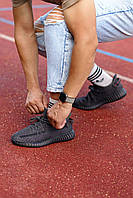 Adidas мужские весенние/летние/осенние черные кроссовки на шнурках.Демисезонные мужские текстильные кроссы
