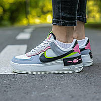 Nike Air Force 1 Shadow цветные женские демисезонные кроссовки. Осень/весна женские кожаные кроссовки.