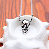 Чоловічий жіночий кулон ланцюжок череп біжутерія хром належить, фото 2