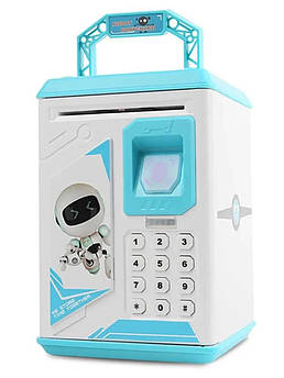 Електронний сейф скарбничка Robot Bodyguard з відбитком пальця Блакитний (101291)