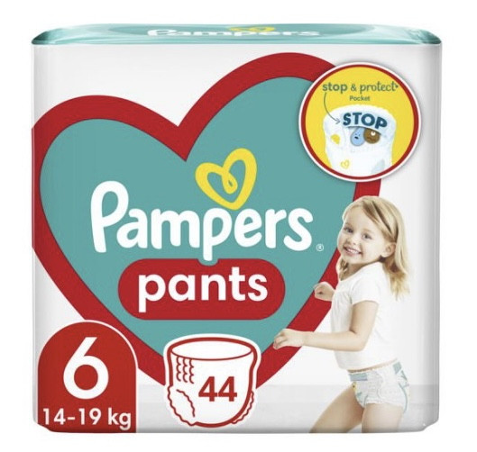 Підгузки-трусики Pampers pants 6 (14-19 кг) на 44 шт, фото 1