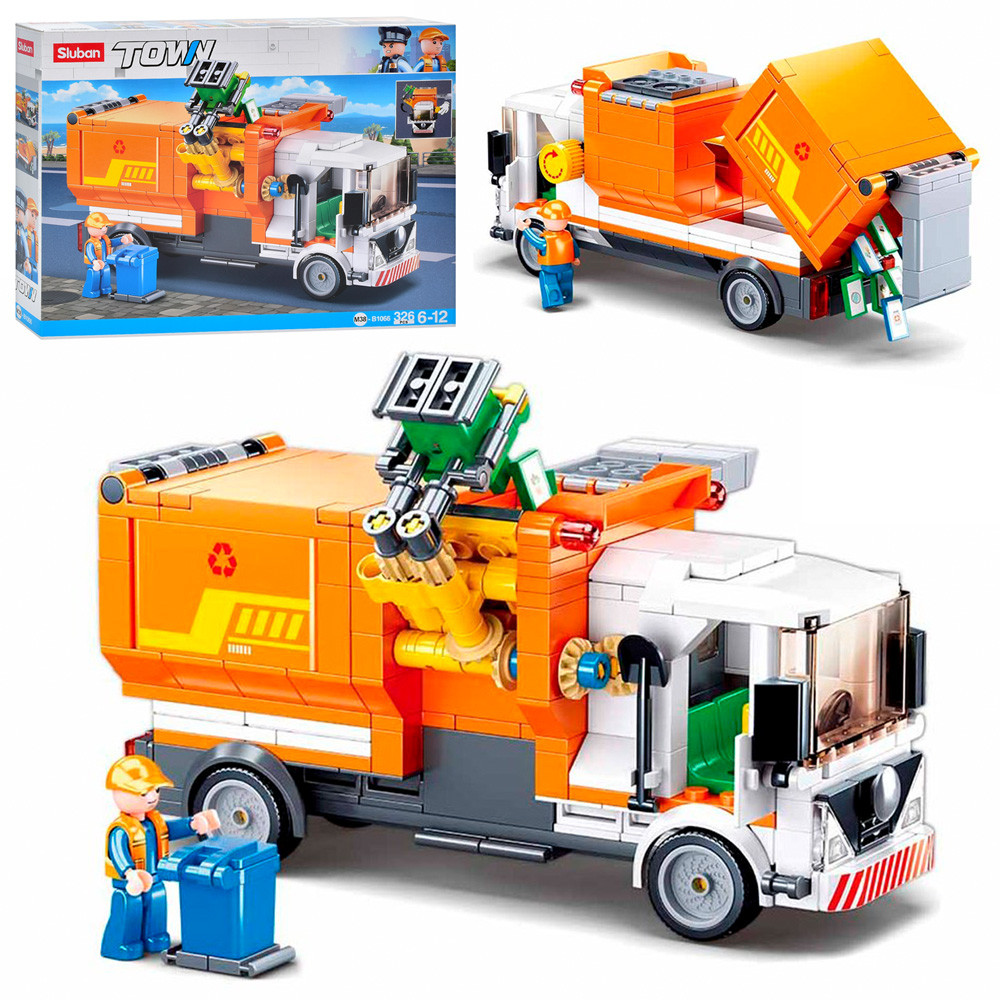 Конструктор SLUBAN M38-B1066 сміттєвоз, фігурка, 326дет, фото 1