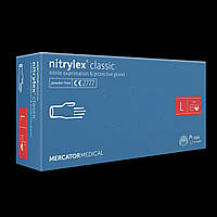 Перчатки нитриловые Нитрилекс голубые Mercator nitrylex Classic L неопудренные размер Л