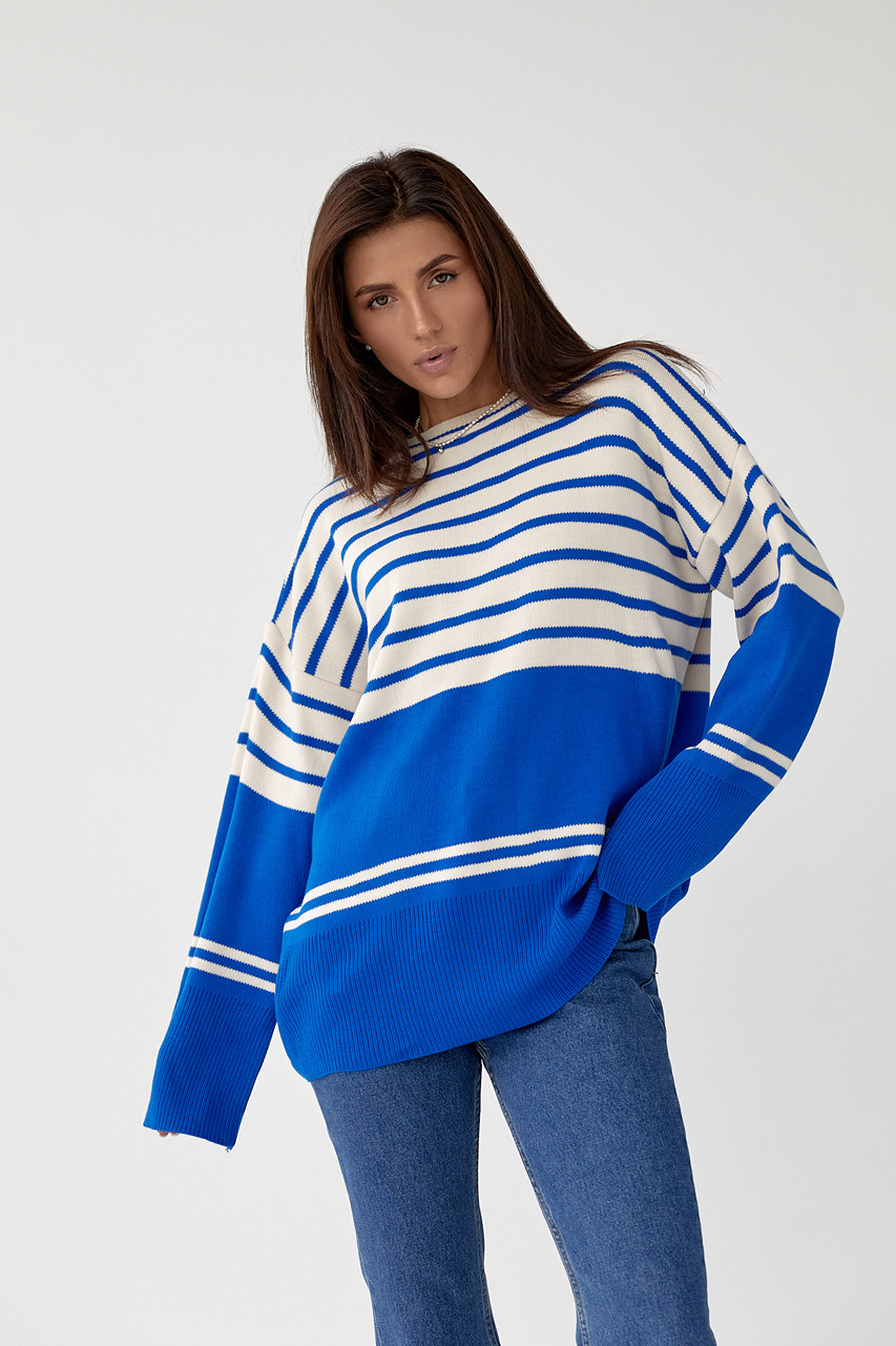 Смугаста жіноча кофта прямого фасону, фото 1