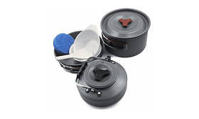 Набір посуду Fire Maple FMC 204 для кемпінгу на 2-3 особи, компактний, анодований алюміній