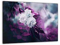 Картина на полотні на стіну для інтер`єру/спальні/прихожої DK Білі квіти у рожевих тонах 60x100 см (MK10203_M)