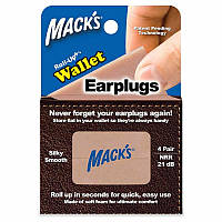 Беруши плоские MACK`S Roll-Ups Wallet Earplugs защита от шума до 16 дБ 4 пары MACK`S