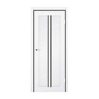 Межкомнатная дверь StilDoors Barcelona 800 мм белый мат черное стекло