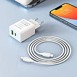 МЗП Borofone BA67A PD20W+QC3.0 (1USB-A/1C) + кабель Type-C to Lightning, фото 6