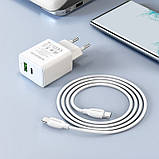 МЗП Borofone BA67A PD20W+QC3.0 (1USB-A/1C) + кабель Type-C to Type-C, фото 8