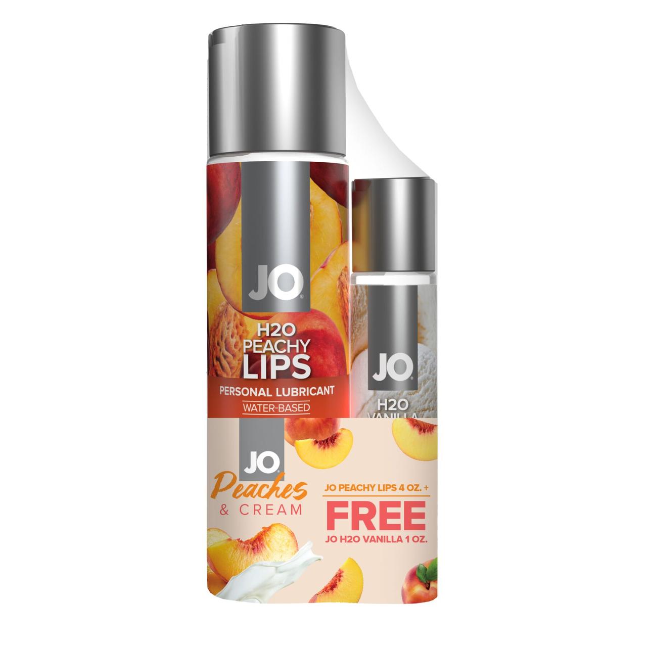Комплект лубрикантів System JO GWP — Peaches & Cream — Peachy Lips 120 мл & H2O Vanilla 30 мл