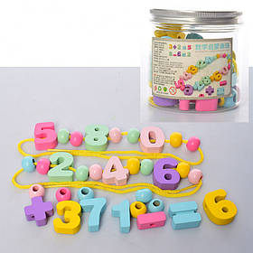 Дерев'яна іграшка Шнурівка MD 2194 цифри, Toyman