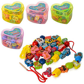 Дерев'яна гра-шнурівка MD 0344 Намисто, Toyman