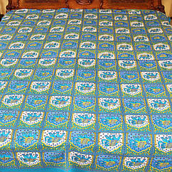Двоспальне покривало-панно з візерунком мандала слоників Україна (200х230 см) — виготовлено в Індії