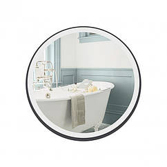 Дзеркало у ванну Qtap Robin R600 Black з LED-підсвіткою й антизапотіванням QT13786501B лед дзеркало для ванної кімнати Чорне