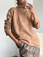 Стильный женский свитер под горло с молнией актуальные цвета Ssdl1155