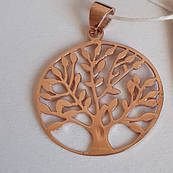 Підвіс срібний позолота Дерево життя в кругу жіночий