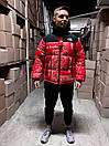 Куртка чоловіча зимова червона без капюшона з логотипом The North Face 700 TNF Palm Angels, фото 3