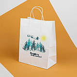 Різдвяні подарункові пакети 260*150*350 Святковий пакет "Marry Christmas" з малюнком Пакет для подарунків, фото 2