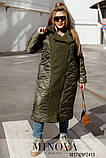 Жіноче комбіноване пальто №2413-Хакі, фото 5