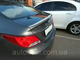 Спойлер багажника (сабля, лип спойлер) Hyundai Accent/Solaris 2014+ г. Хюндай Акцент
