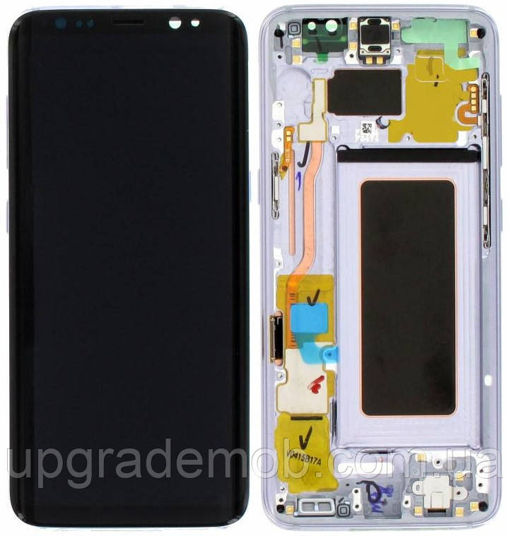 Дисплей модуль тачскрин Samsung G950 Galaxy S8 чорний Amoled оригінал сервісне паковання з рамкою сірого кольору