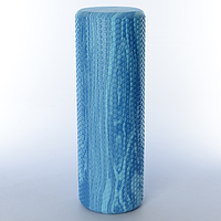 Масажний ролик, валик гладкий плоский з розводами EVA 45х15 см Синій (MS 3255-2)