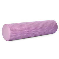 Масажний ролик для йоги, валик гладкий плоский EVA 60х15 см Фіолетовий (MS 3231-2-V)